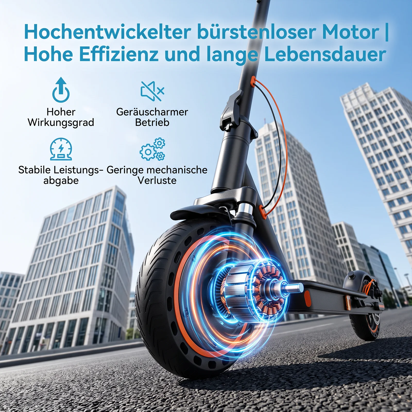 TODIMART T6 ABE E Scooter für Erwachsene, 30 km Reichweite, Faltbarer Elektroroller,8.5 inch Zollreifen, Doppelstoßdämpfer, e roller mit straßenzulassung – Detail 7