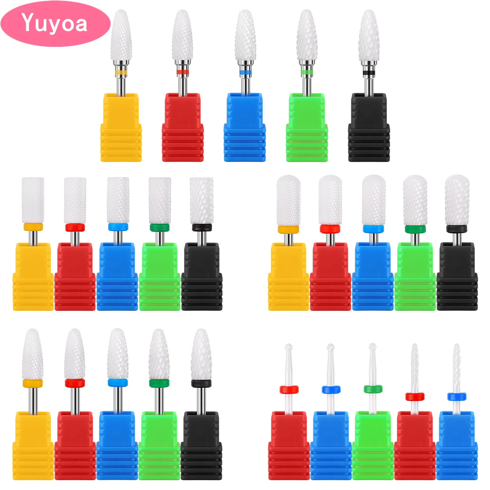 

20pcs Dental Ceramic Grinding Head Nail Drill Bit Electric Remover Drill Dentistry Jewelry Nail Polishing Materials