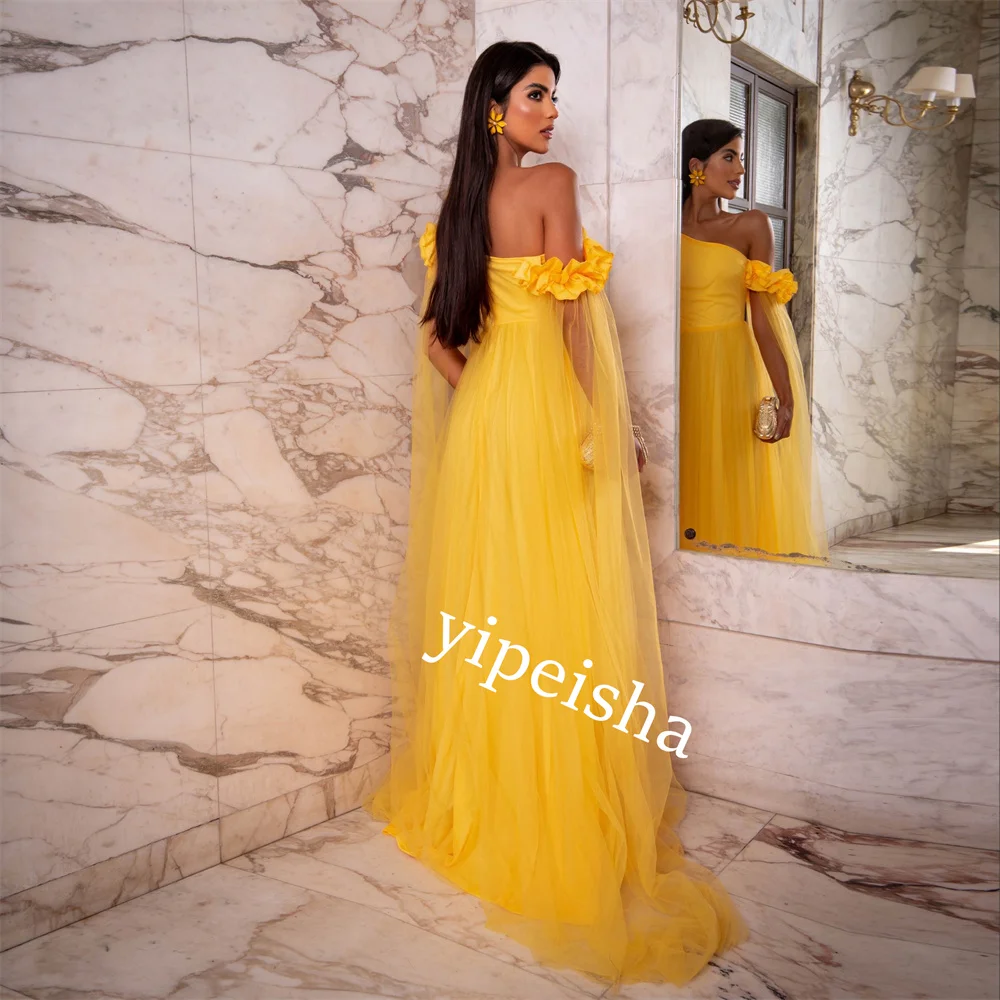 Customized Exquisite High Quality Sparkle Jersey Pleat Homecoming A-line One-shoulder Bespoke Occasion Gown Long Dresses