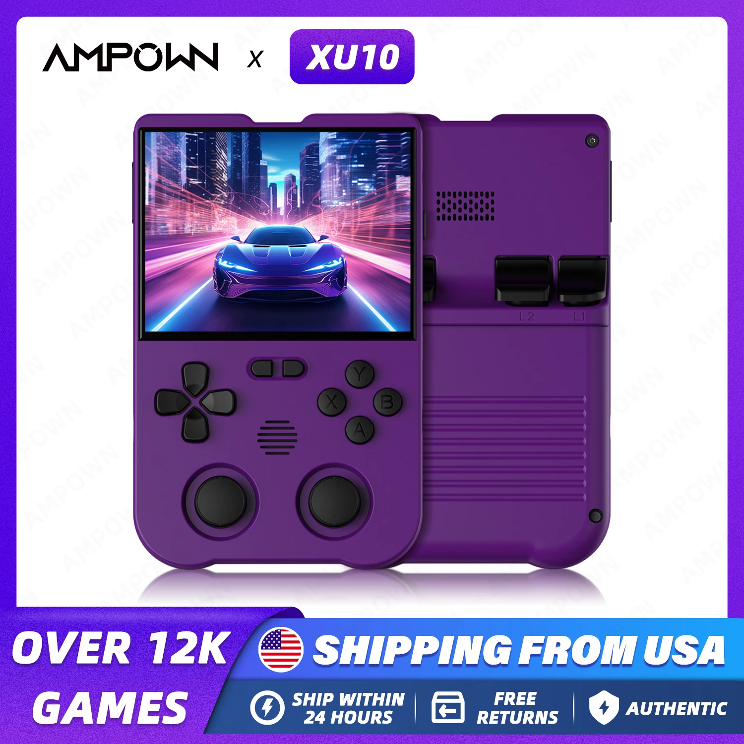 

Ampown XU10 Handheld Game Console 3.5" IPS Screen 3000mAh Battery Linux System Portable Retro Video Emulator Game Console Gifts