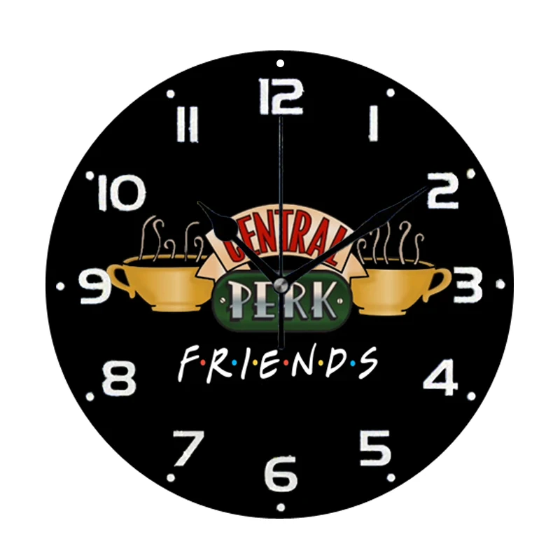 Custom Friends Central Perk for Living Room Home Decor Friends TV Show Round Wall Clock Big Silent Wall Clock Watch Bedroom Gift