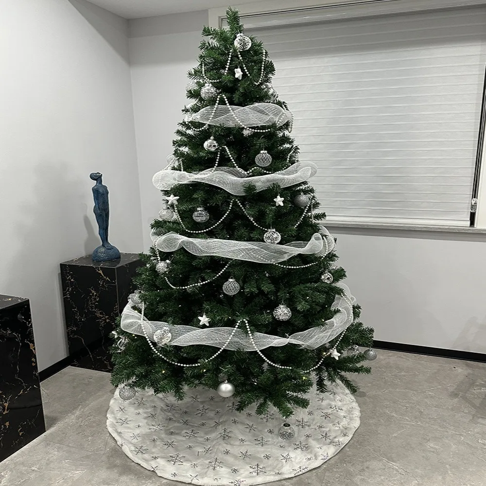 

Creative Reusable Christmas Wreath Tree Stripes DIY Gold & White Christmas Ribbon Handmade Mesh Ribbon Christmas