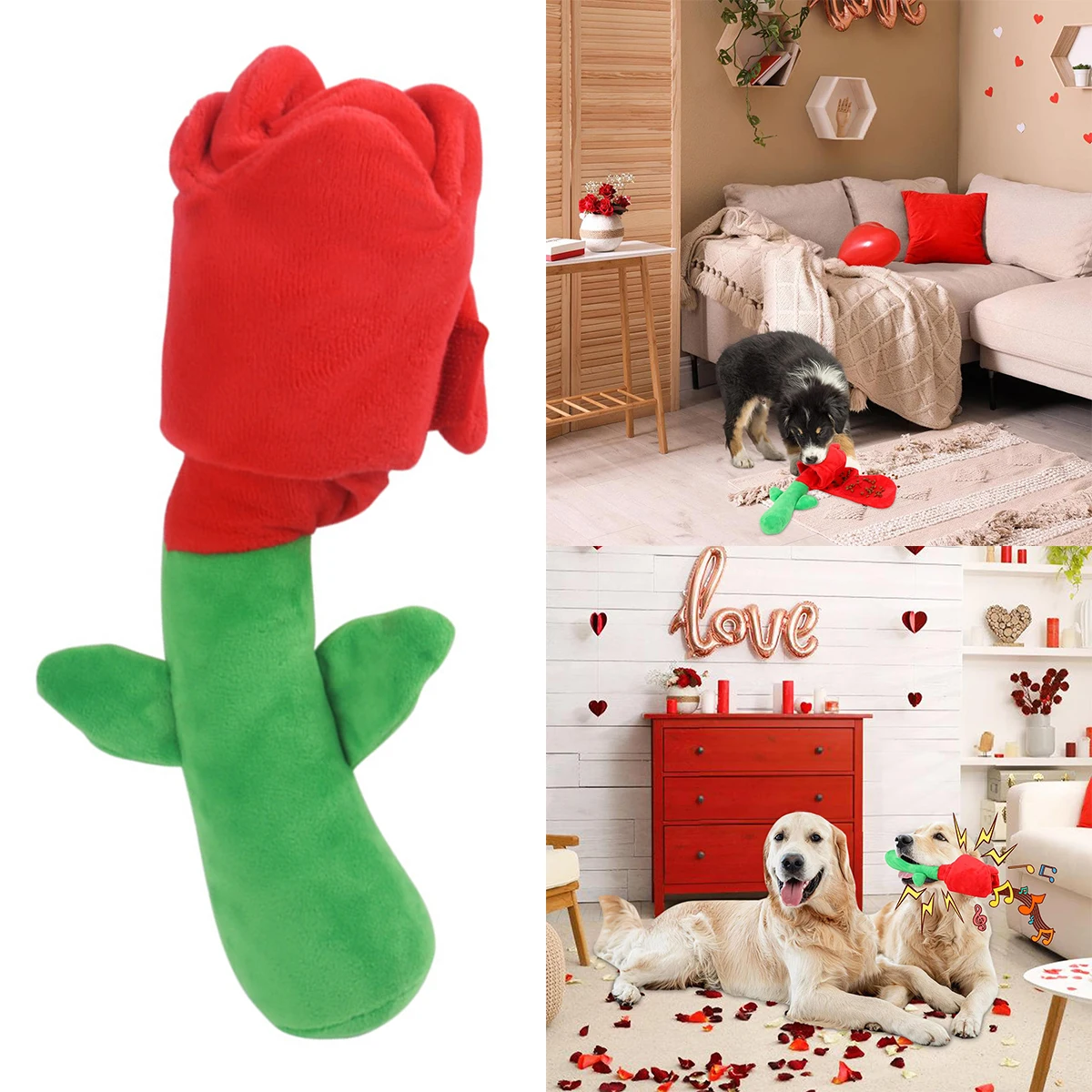 Jouet sonore pour chien de compagnie, Style Rose, digne et durable, sécurisé et écologique, résistant aux chocs, adapté au quotidien