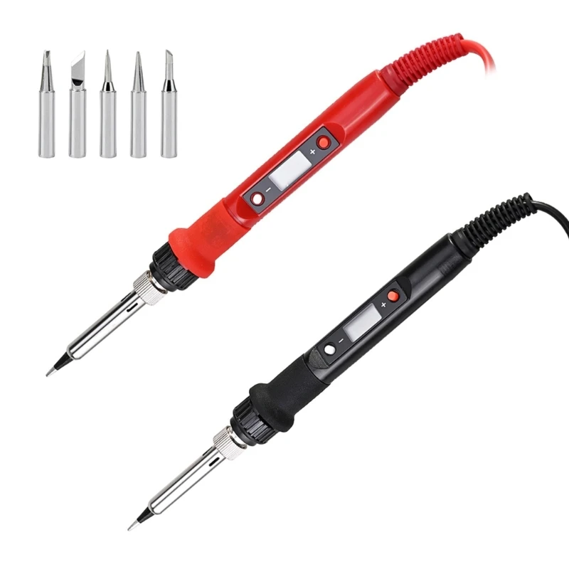 

Electric Soldering Iron & Tips 220V 110V 80W LCD Adjustable Temperature 180-500℃ B03D