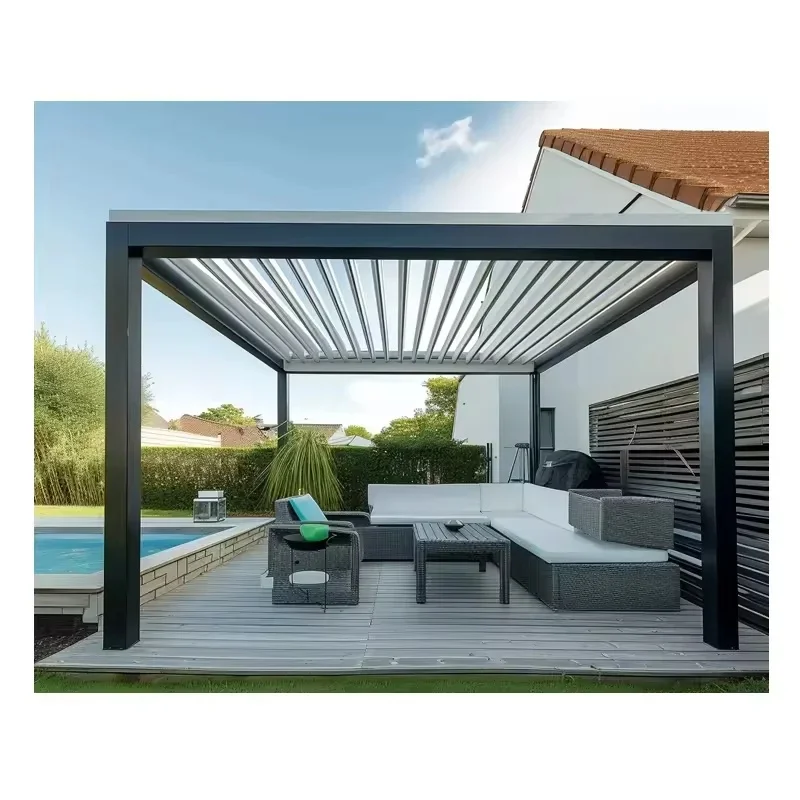 Manufacture Metal Gazebo Patio Pergola Gazebo Tent 6x3 Pergola Bioclimatica Waterproof Awning Remote Control Pergola