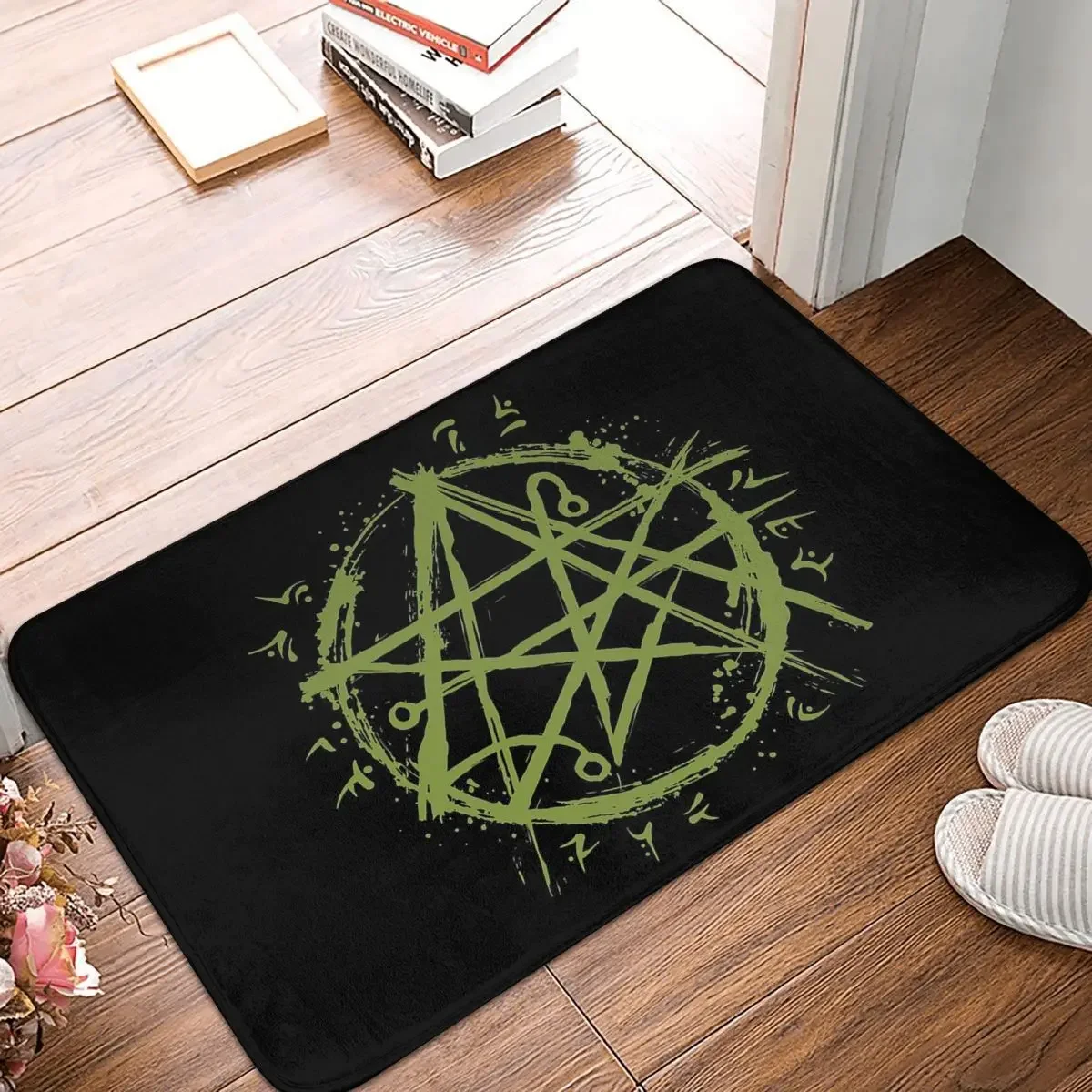 

Cthulhu Mythos Bath Non-Slip Carpet Necronomicon Sigil Lovecraft Symbol Occult Flannel Mat Welcome Doormat Home Decor Rug