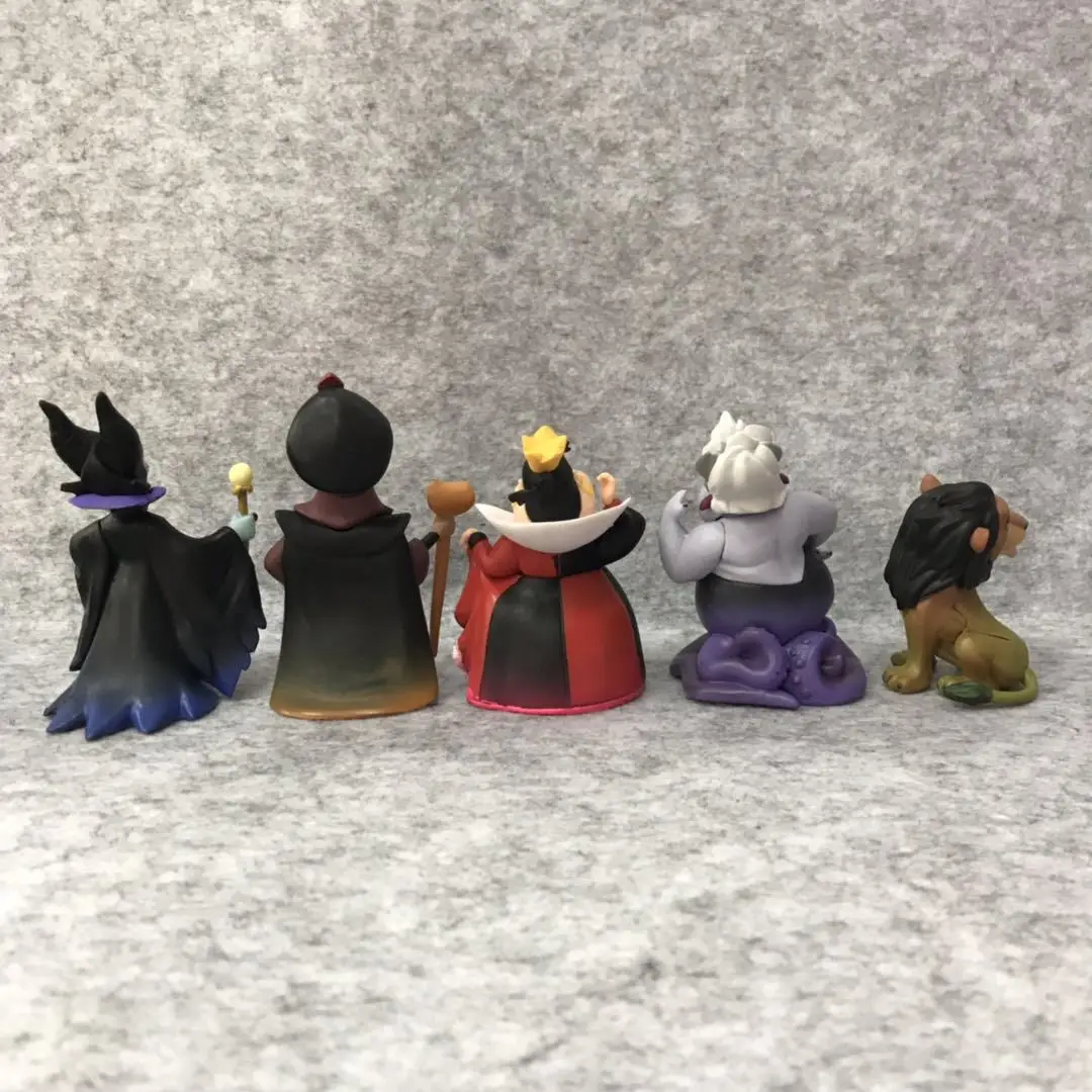 5Pcs/Set 5-8cm Disney Anime Figure Red Queen Villains Maleficent Jafar Ursula Vinyl Action Figure Model Toys For Christmas Gift - view 2