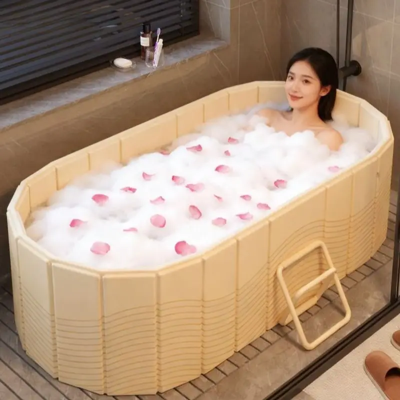 Foldable Adult Bath Tub Insulated Home Use Sitting Bath Tub Baby Bath Tub Foldable Bath Tub Portable Bathtub 120x86x50cm