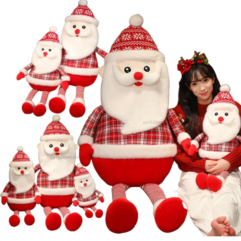 

High Quality 70-150cm Santa Claus Stuffed Toy Plush Gift Dolls Super Soft PillowCartoon Home Party Decor Baby Christmas Presents