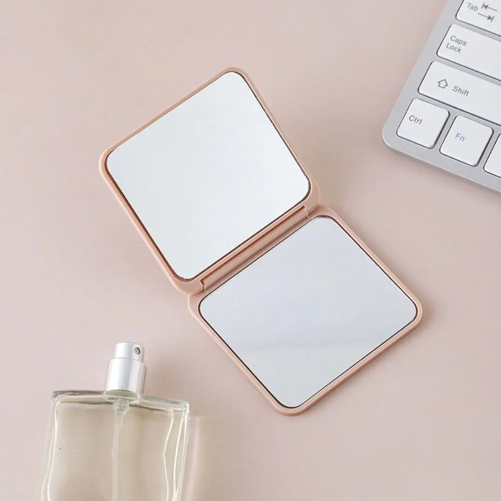 터치업 미러 미니 핸드헬드 미러 사각형 휴대용 메이크업 미러 컴팩트 플라스틱 포켓 미러 여성용