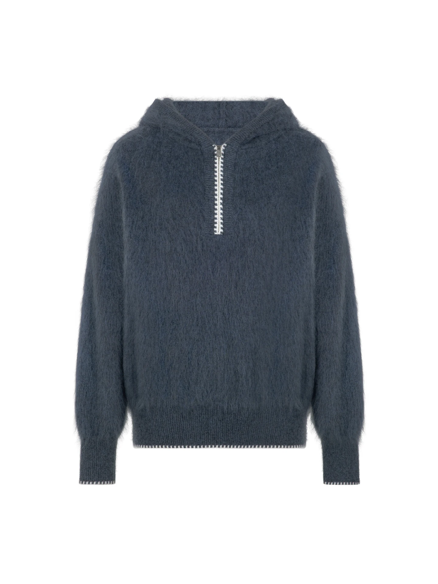 Meiyang Knitted Woolen Hoodie Mist Floing 2026 Spring Women's Casual Long Sve Full Zipper Hoodie Simple Sle Regular Fit