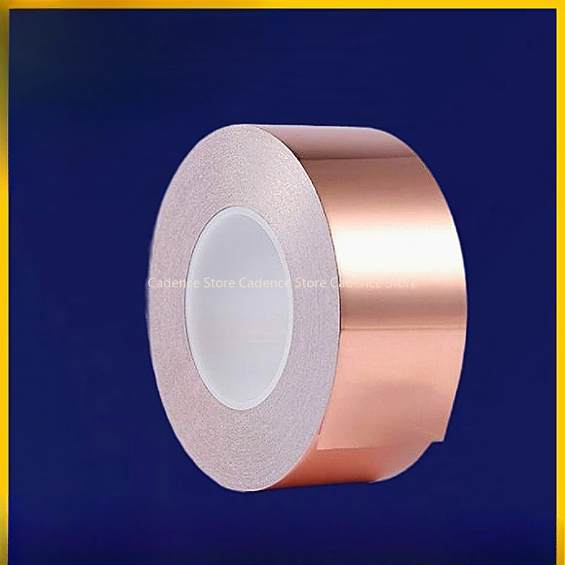 25M Copper Foil Tape Single Sided 5-100mm Width 0.05mm Thick for Stained Glass Electronic Guitar ESD/EMI Shielding DIY Crafts