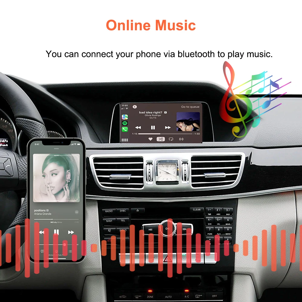 Bonroad Carplay Android Auto Interface für Mercedes Benz A B C M E Klasse GLA CLA GLK SLK CLS GL W204 W176 W246 NTG 4.5 Airplay – Detail 11