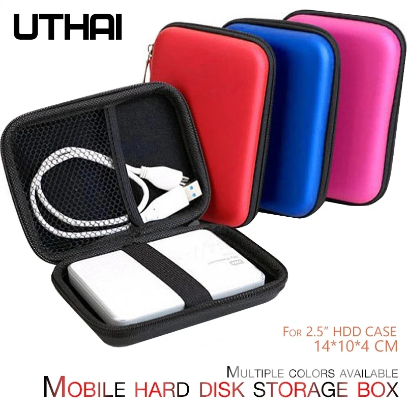 UTHAI T27 2,5-calowa torba na dysk twardy Zewnętrzny dysk twardy USB Torba do przechowywania dysku twardego Pokrowiec na kabel USB do komputera PC Laptop Pudełko na dysk twardy