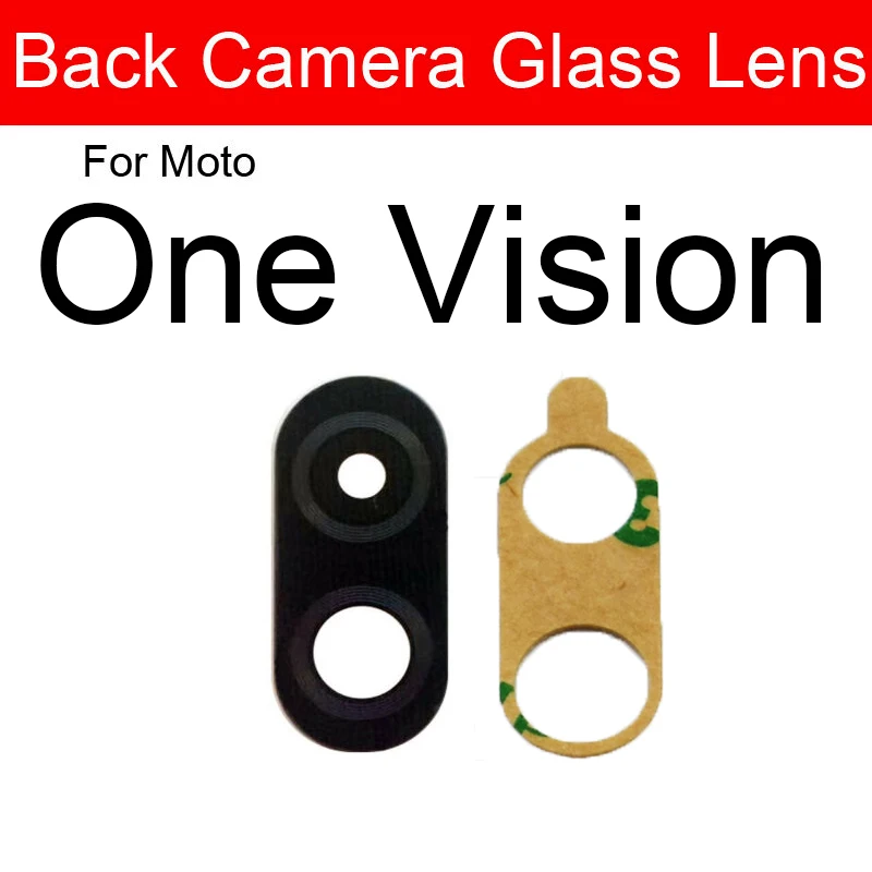 Rear Main Camera Glass Lens With Adhesive Sticker For Motorola Moto One Vision Power Action Macro Hyper Zoom Fusion+ P30 Play