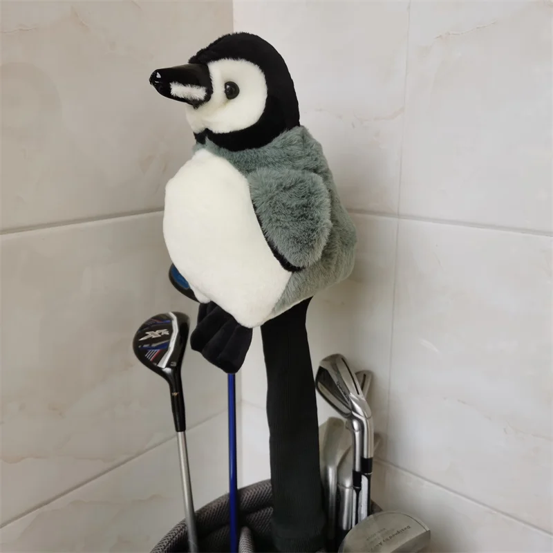 Penguin golf wood headcovers plush 460cc driver fairway woods head covers large stock Drop shipping