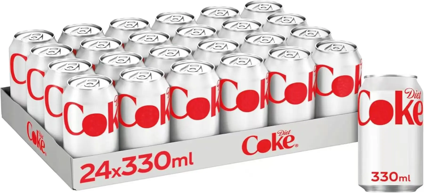 Diet Coke Sparkling Cola 330ml Puede Paquete de 24 Bebidas refrescantes y bajas en calorías