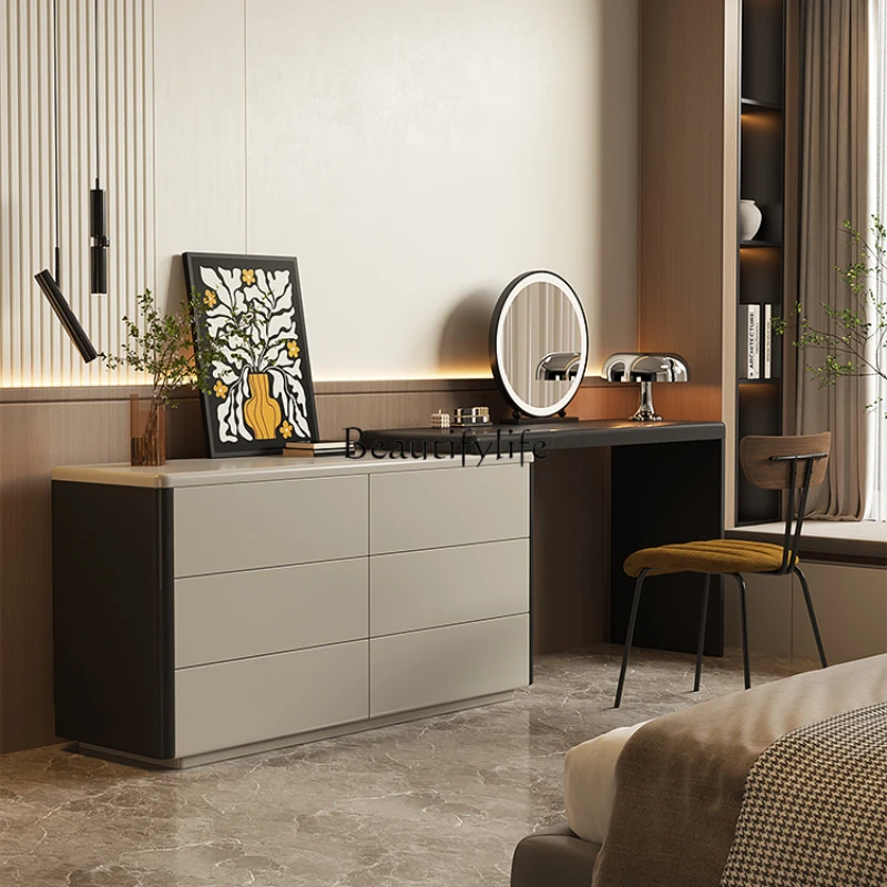 

Master bedroom advanced sense solid wood dresser bedside chest integrated bedroom simple