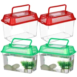 4 Pcs Rat Mini Portable Fish Tank Baby Toy Handheld Aquarium Tortoise Living Child