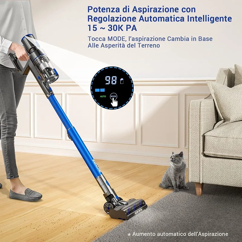 Wireless handheld household vacuum cleaner suction up to 30KPA upright vacuum cleaner portable pet