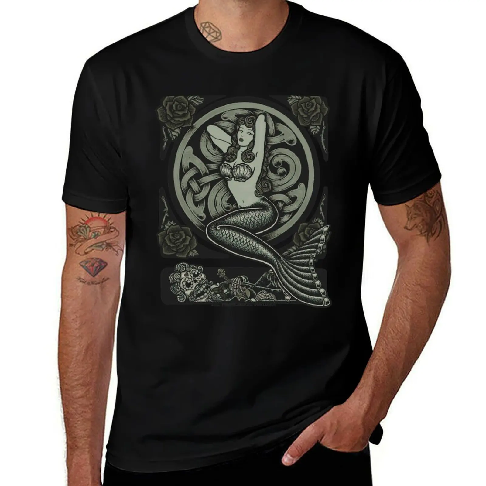 

Vintage Classic Pinup Mermaid T-Shirt plus sizes plain workout shirts for men