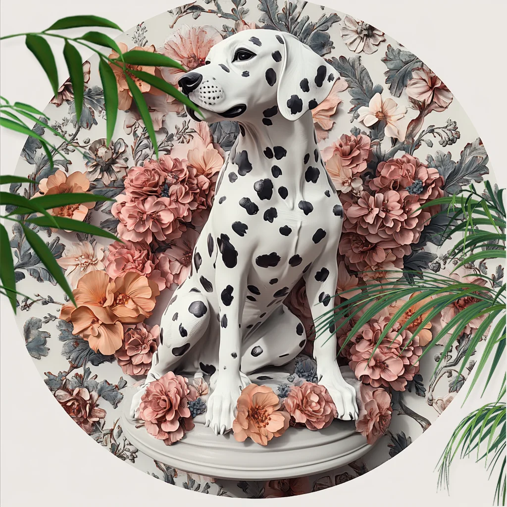 Customized Dalmatian Dog Pet Ornaments - Waterproof, Rust-Free Circular Aluminum Paintings - Unique Pet Souvenir Tombstones