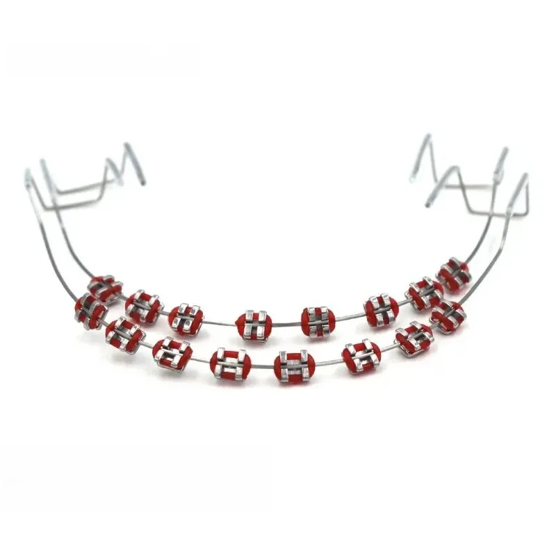 Fashion Braces Colorful  Temporary Tooth Decoration with Metal Wires Metal Bracket Orthodontic Ligature Ties High Quality 1 Pair