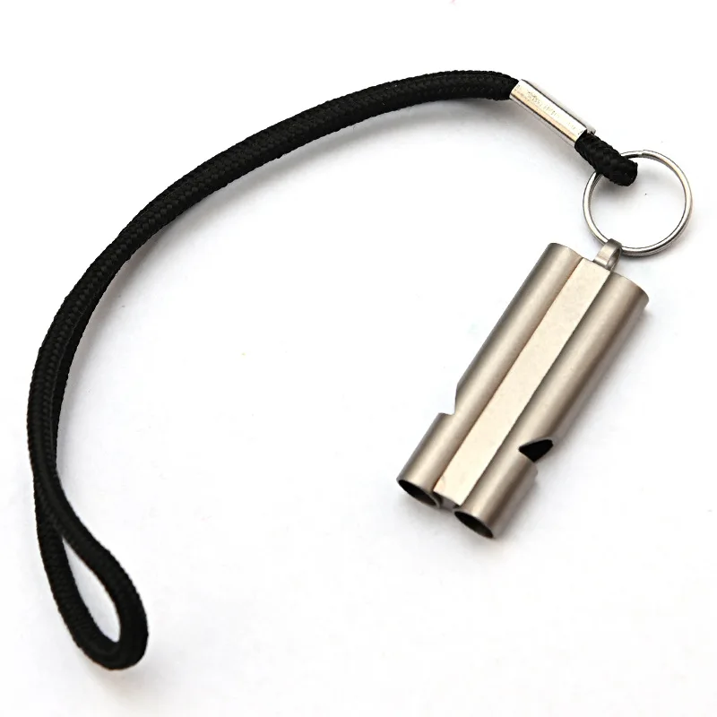 Emergency Whistle with Lanyard Keychain, Dual Tubes Emergency Survival Whistle for Camping Hiking Outdoors Sports, Loud Sound