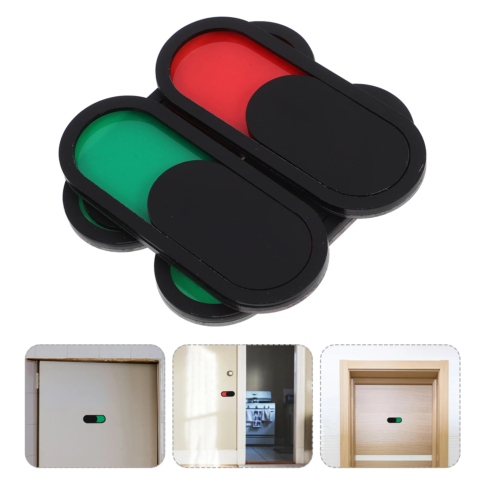 

4Pcs Practical Door Signboards for Meeting Rooms Restrooms Privacy Studios Strong Adhesive Vacant Occupied Indicators Convenient