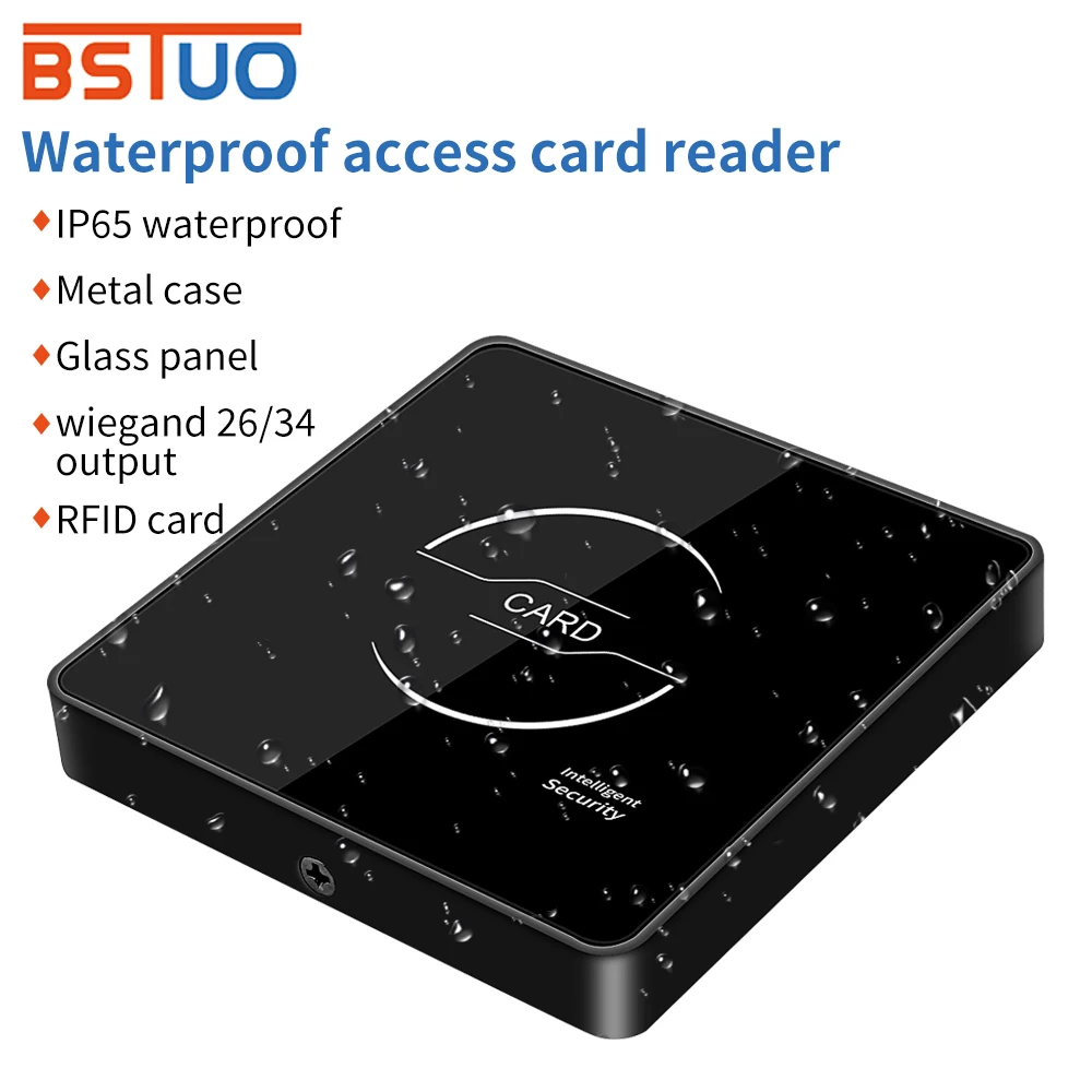 

IP66 Waterproof RFID Card Reader Metal EM 125Khz Proximity Card Sensor Access Control Slave Reader Support Wiegand 26/34 Output