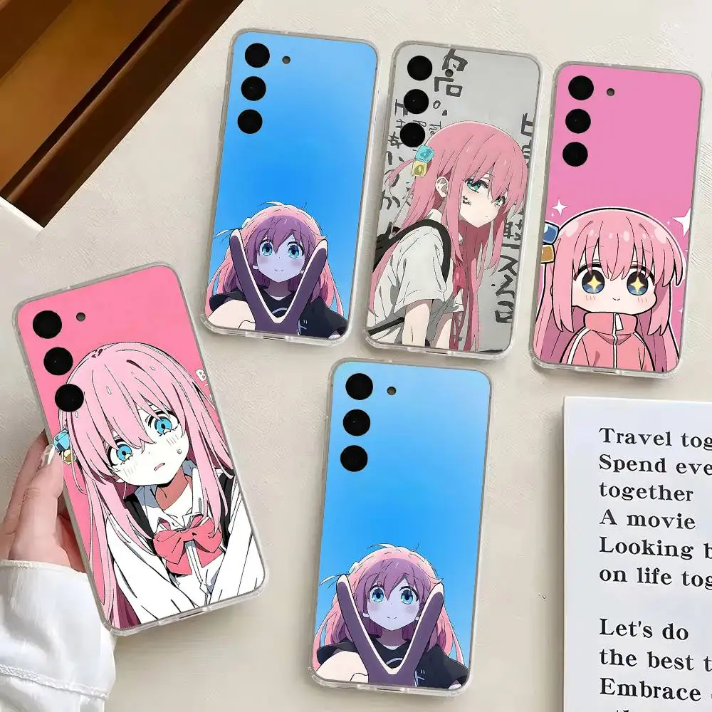 

Cute-B-bocchi The-RockS Kawaii For Samsung Galaxy A52 A12 A51 S21 Edge S22ULTRA S23 S20LITE Plus Ultra Transparent Cover