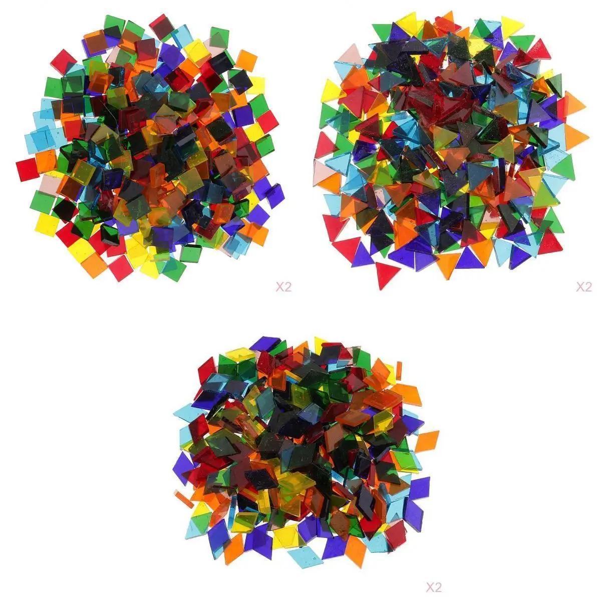 960g Assorted Color Rhombus Vitreous Glass Mosaic Tiles Tessera for Mosaic Making