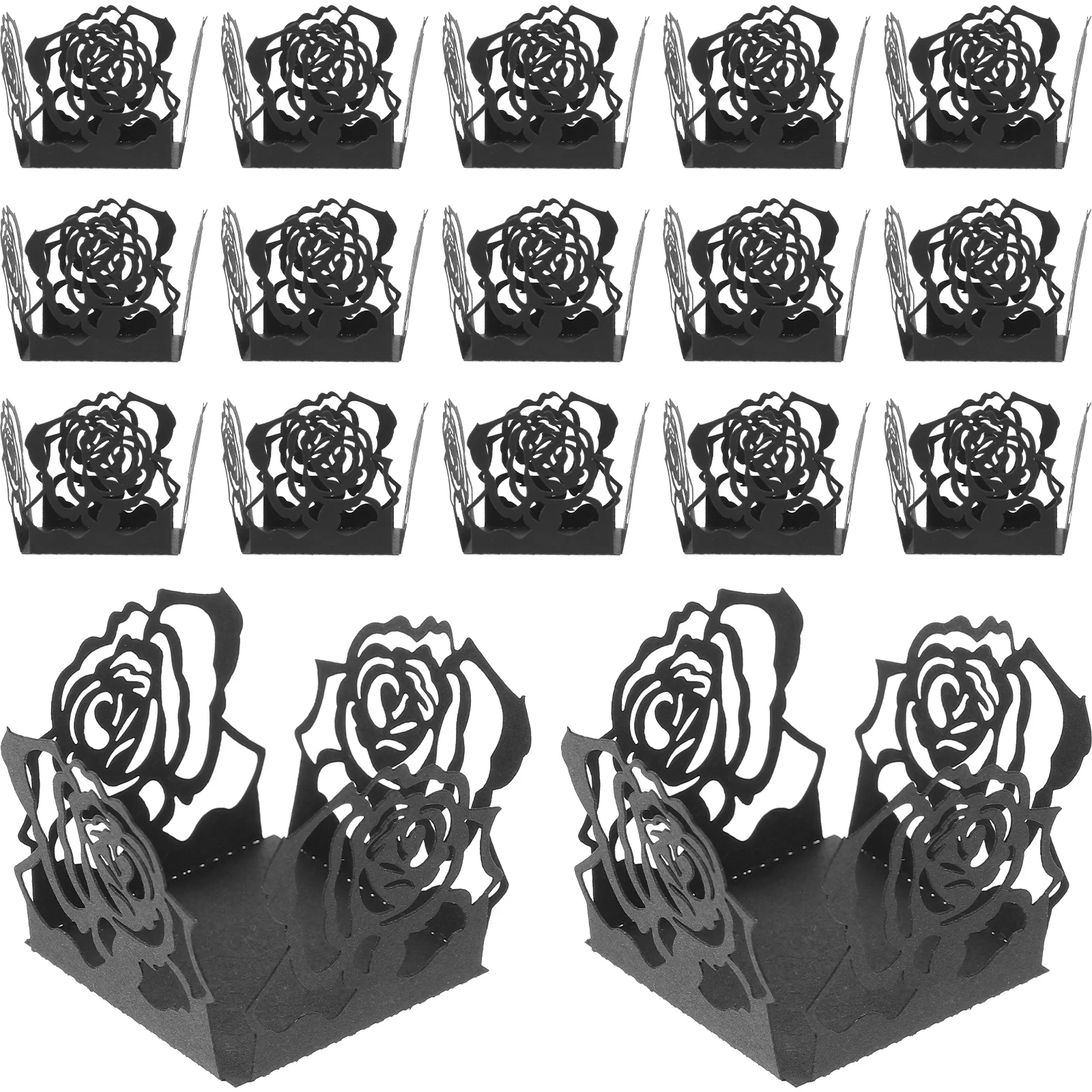 

50pcs Chocolate Tray Paper Cases Candy Wrappers for Chocolates Truffle Mini Cups Dessert Decorate Hollow Design Practical