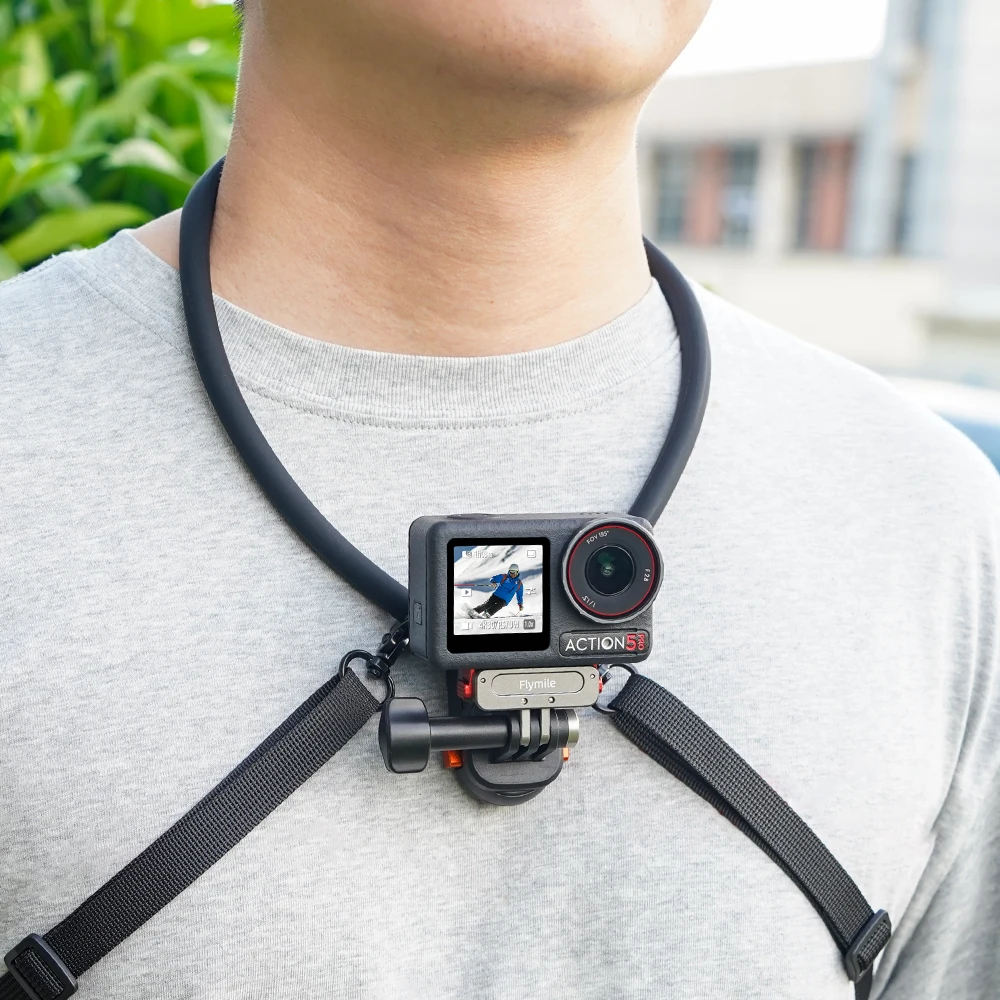 Flymile Nackenhalterung Brusthalterung für DJI Pocket 4/Action 6/Insta360 X6 Ace Pro 2/Gopro Zubehör Magnetische Schnellverschluss-Halterung – Detail 8