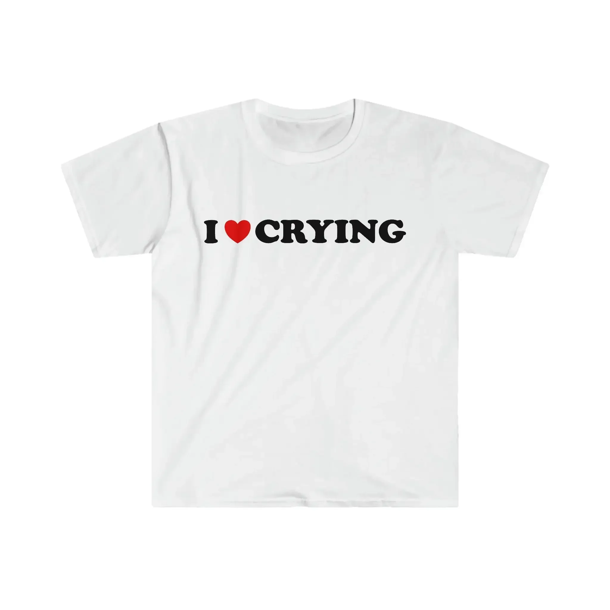 Funny Y2K T Shirt I Love Heart Crying 2000'S Style Meme Gift