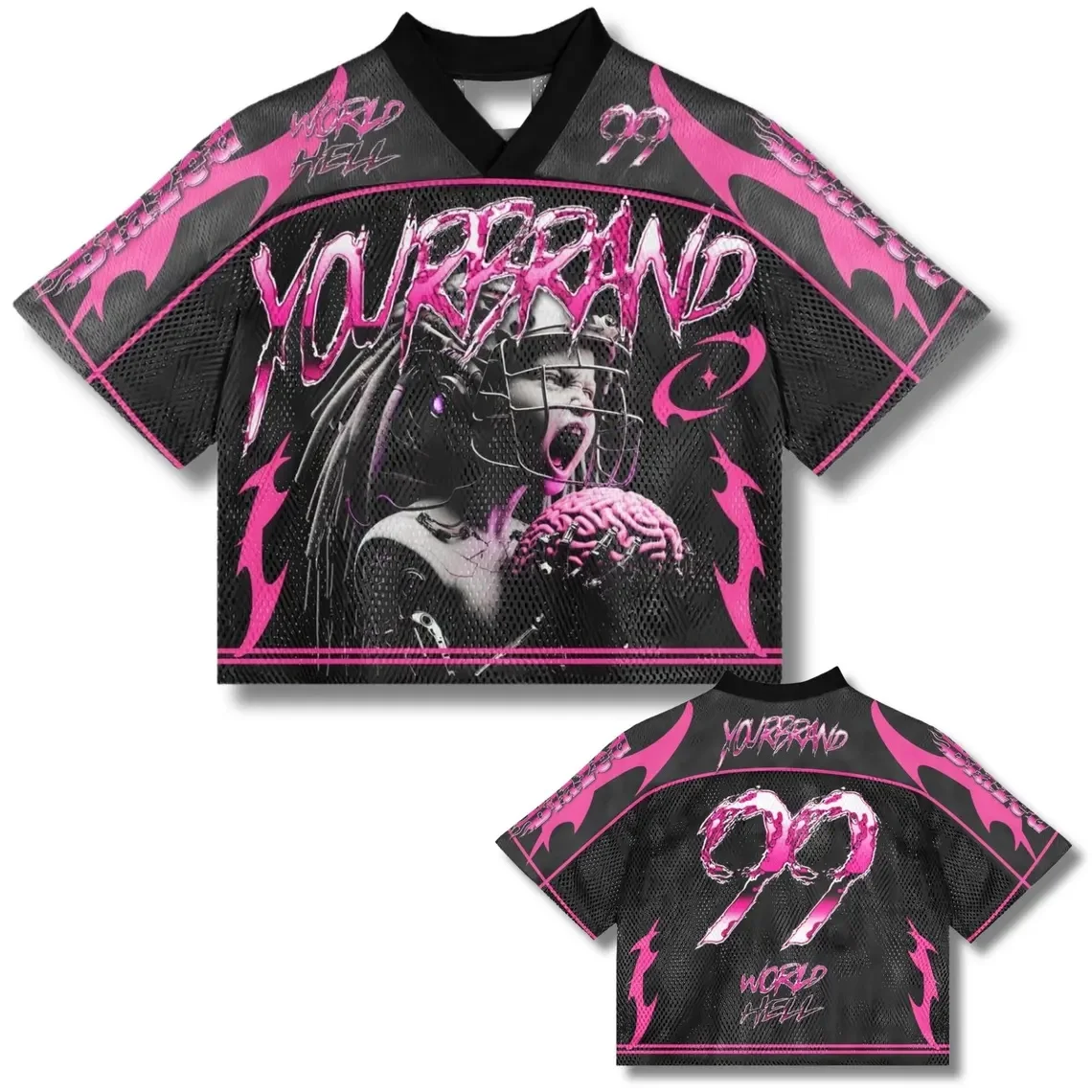 Custom Eagle Crop Top Jersey 3D Mesh Shirt, Streetwear Football Style Women, Women's Sports T-Shirts - view 4