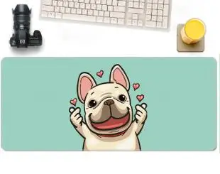 

Kawaii French Bulldog Mouse Pads Gaming Large 80x30CM Mousepad Deskpad Computer Gamer Keyboard Laptop Desk Mats for PC Mause Pad