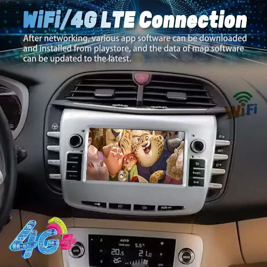 AI Voice Control Car Radio Android 15 Screen For Lancia Delta 2009-2019 Carplay Multimedia Video Player Stereo GPS Navigation