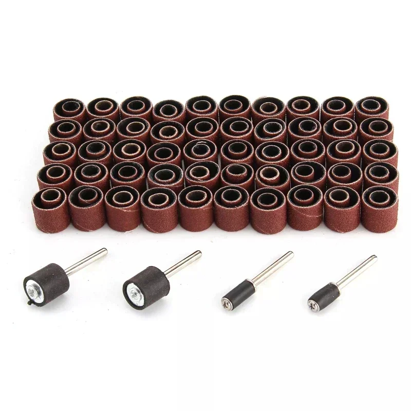 104pcs Sandpaper Circle Sanding Wheel + Retaining Rod Size Set Grit #60 #120 #320 for Dremel Rotary Tools Abrasive Tools