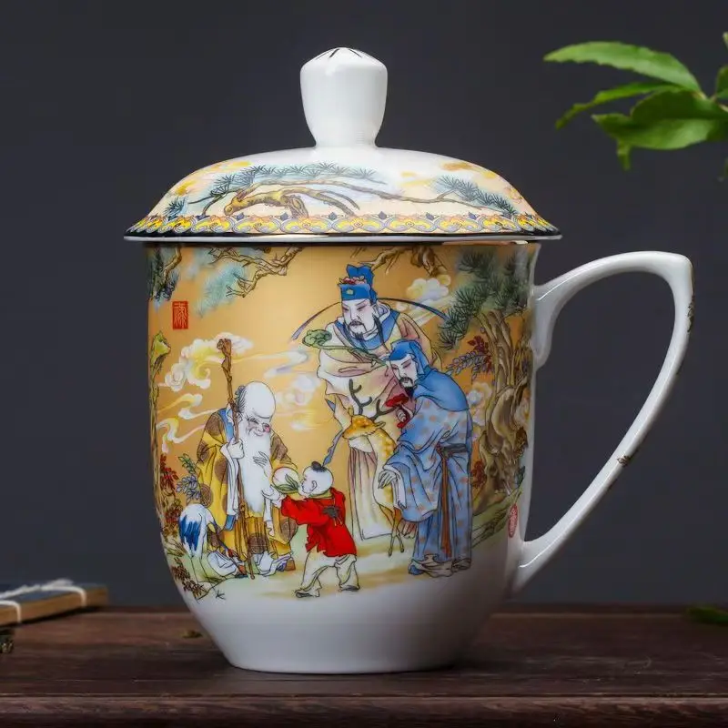 Dragon and Phoenix cup tea cup 850ml Bone China porcelain teacup ceramic teaset High-capacity kettle