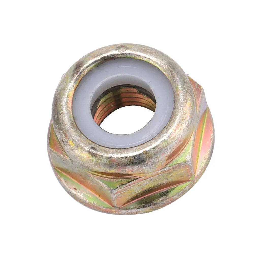 10pcs Durable Gold Blade Nut Left Hand Thread Universal Trimmer Accessories Anti-Loosening Line Metal Flange Nut