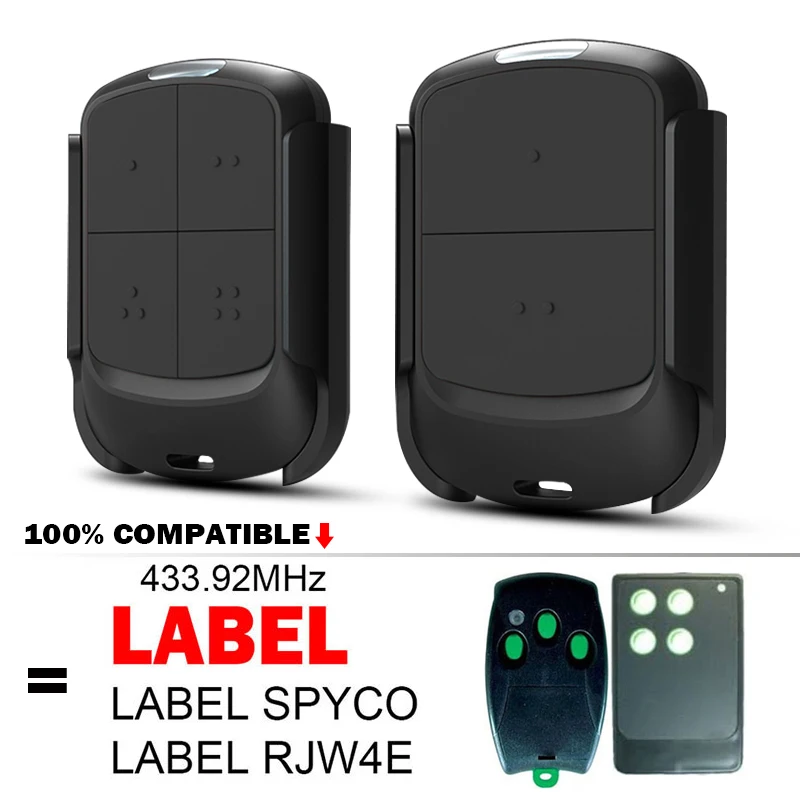 

For LABEL Garage Door Remote Control Duplicator 433.92MHz Clone LABEL SPYCO RJW4E Electric Gate Transmitter Opener