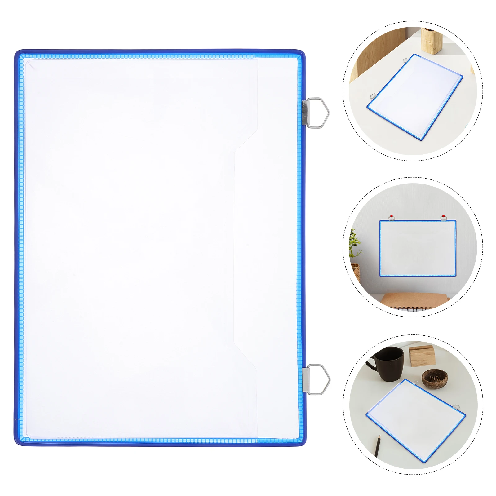 

Hanging File Bag A4 Transparent Storage Document ganizer Wall Mounted Thick Plastic File Container for Home Office Space