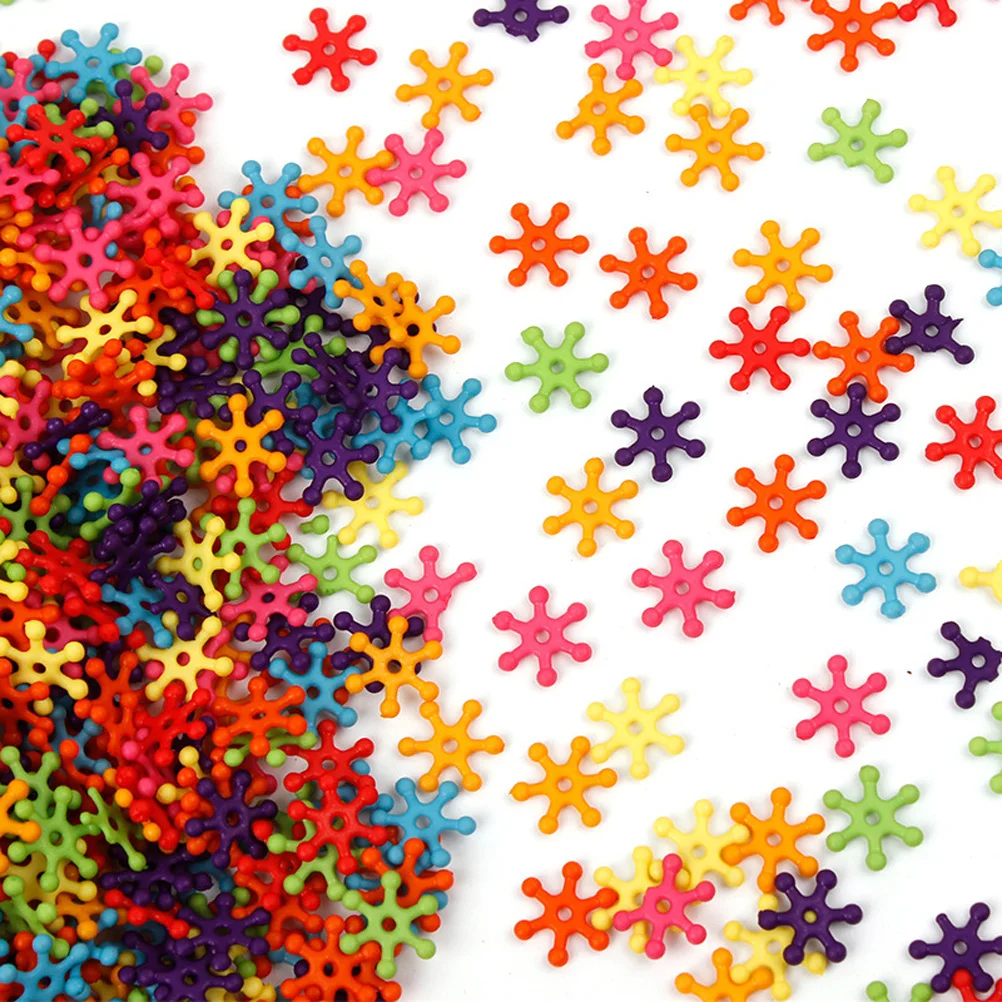 6100 Stück Perlenkomponenten, Schneeflockenmuster, gerades Loch, einfaches Gewinde, DIY-Projekte, kreatives Lernen für Kinder, Bastelbedarf