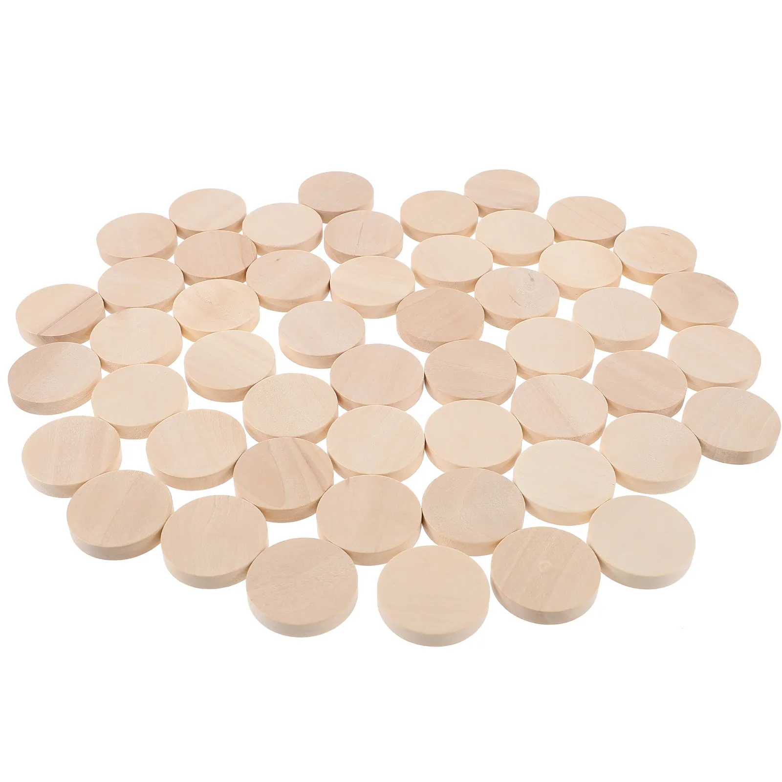 50Pcs Natural Solid Wood Circle Pieces Smooth Surface Round Wood Slices Unfinished Thick Craft Blanks DIY Painting Wedding Photo