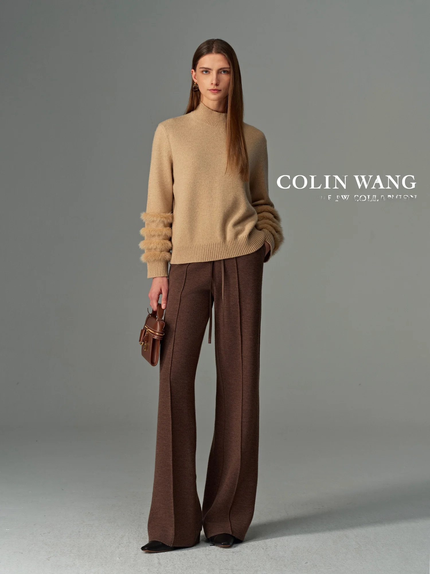 

Повседневные вязаные брюки прямого кроя с эластичным поясом из кашемира, женские модные удобные свободные брюки для отдыха