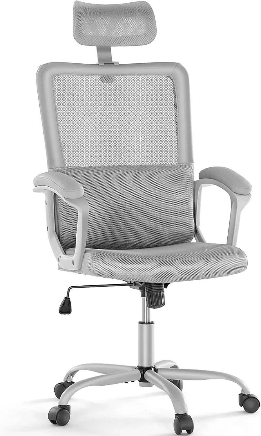 Ergonomic Home Office Computer Desk Mesh High Ba Adjustable Height Executive Task Chair With Lumbar Support, Headrest, Padded