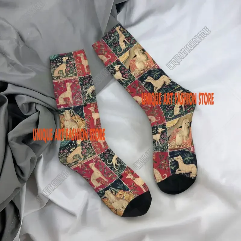 Medieval Greyhound Men Women Male Crew Socks Unisex Funny Whippet Sighthound Dog Spring Summer Autumn Winter Dress Sock
