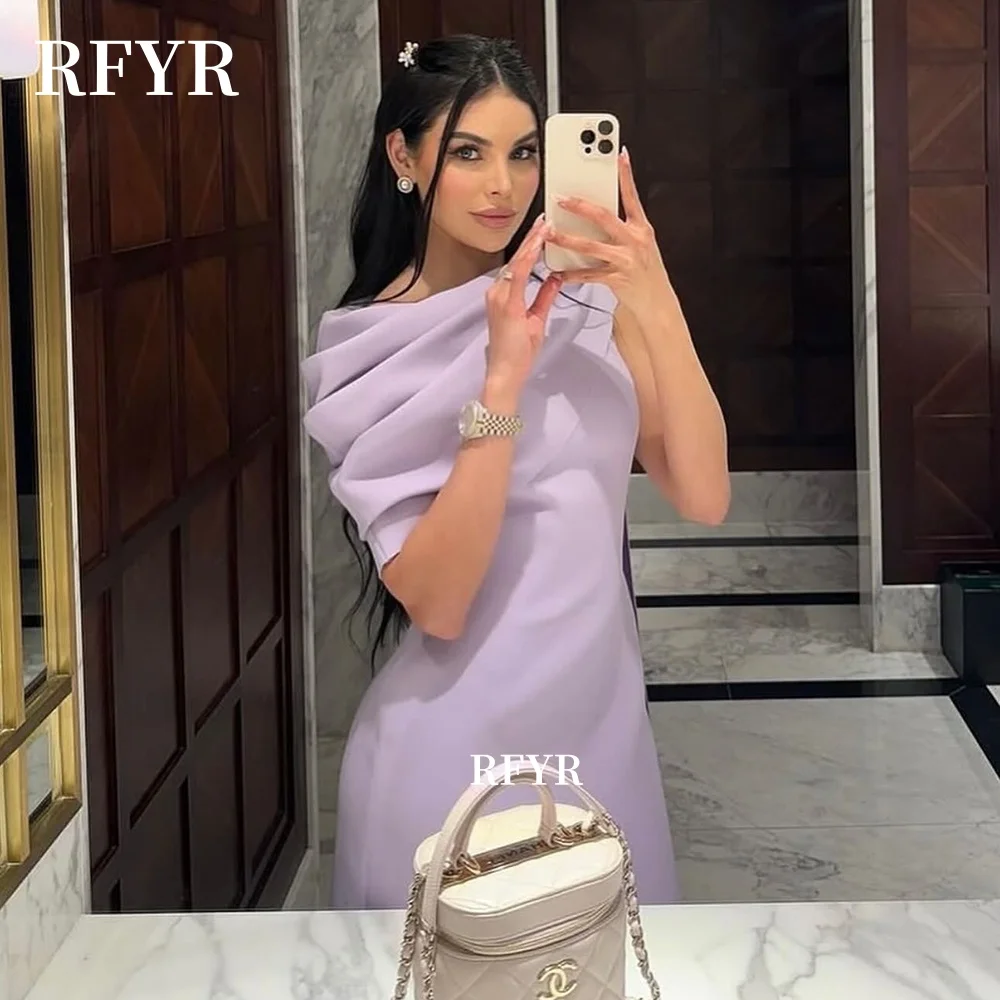 RFYR قبالة الكتف فستان الحفلة الراقصة قبالة الكتف فستان المشاهير الطيات فستان الحفلات Fساتين مناسبة رسمية مخصصة