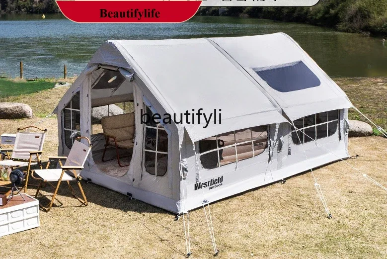 

Outdoor Inflatable Tent 6-8 People Automatic Large Space Two Rooms One Hall Picnic Tent H